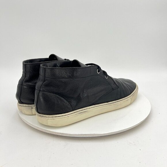 Barneys New York Men Size 9.5M Black Leather White Sole Chukka Ankle Shoes - Picture 5 of 15